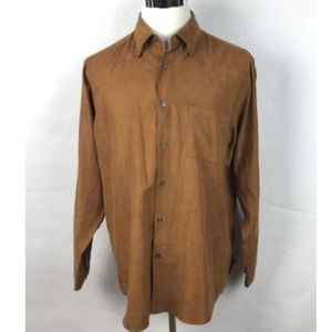 Alfani Faux Suede Polyester Button Front Shirt